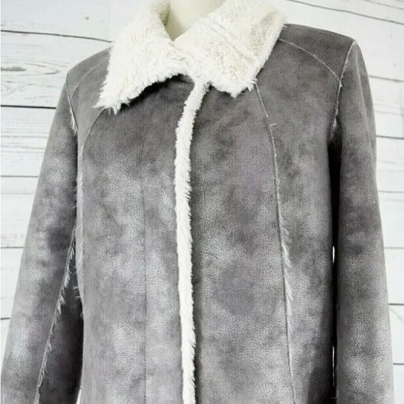 PECK & PECK Weekend Women Faux Fur Lined Soft Grey Reversible Jacket, Sz… - Picture 4 of 13